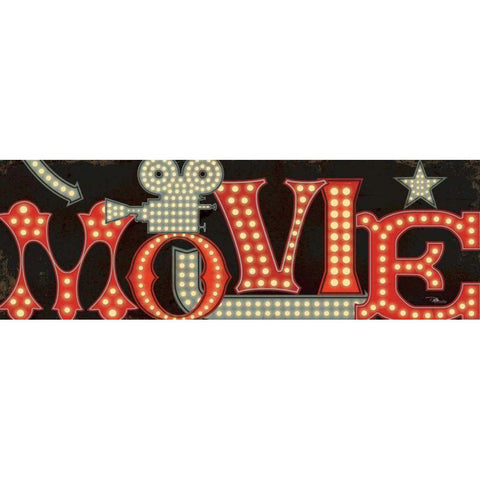 Movie Lights II Gold Ornate Wood Framed Art Print with Double Matting by Pela Studio