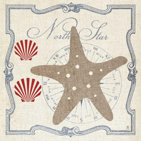 Pacific Starfish Gold Ornate Wood Framed Art Print with Double Matting by Mousseau, Studio