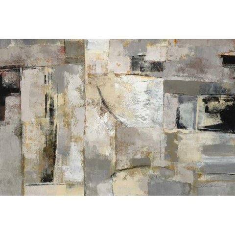 Walking Down the Street Black Modern Wood Framed Art Print by Vassileva, Silvia