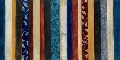 Strata V White Modern Wood Framed Art Print with Double Matting by Warrick, Cheryl