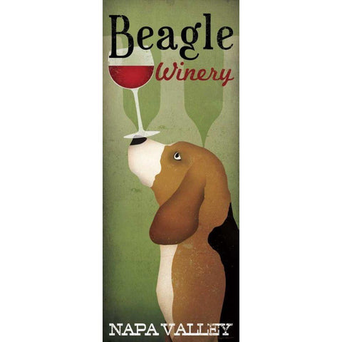 Beagle Winery - Napa Valley Gold Ornate Wood Framed Art Print with Double Matting by Fowler, Ryan