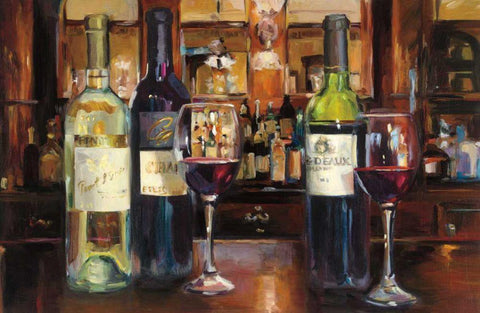 Reflection of Wine Black Ornate Wood Framed Art Print with Double Matting by Hageman, Marilyn