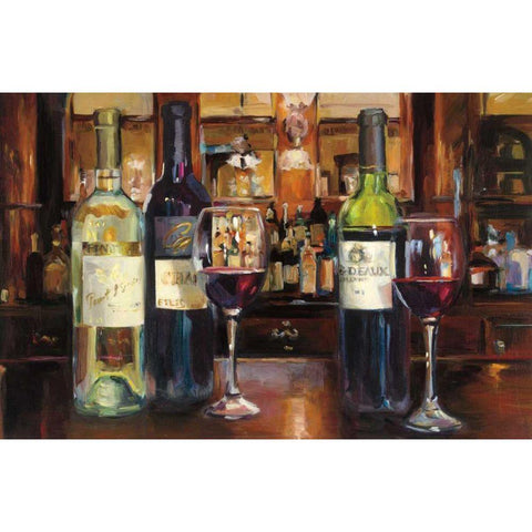 Reflection of Wine Gold Ornate Wood Framed Art Print with Double Matting by Hageman, Marilyn