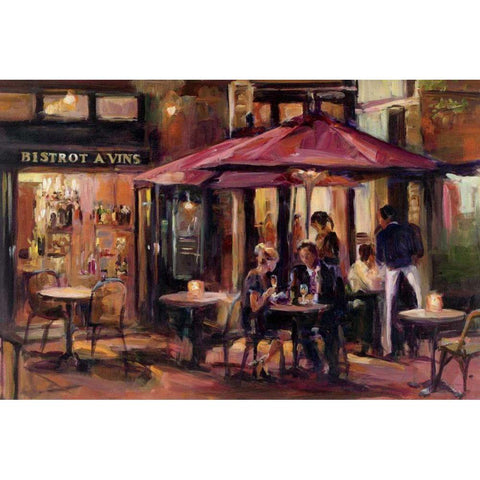 Bistrot A Vins Gold Ornate Wood Framed Art Print with Double Matting by Hageman, Marilyn