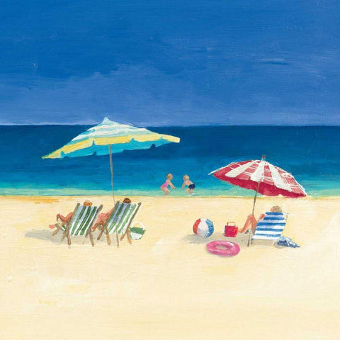 Day at the Beach Sq IV White Modern Wood Framed Art Print by Tillmon, Avery