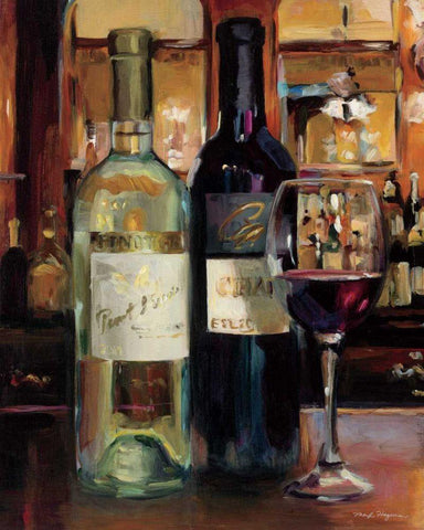 A Reflection of Wine II Black Ornate Wood Framed Art Print with Double Matting by Hageman, Marilyn