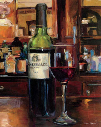 A Reflection of Wine III White Modern Wood Framed Art Print with Double Matting by Hageman, Marilyn