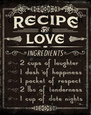 Life Recipes I Black Ornate Wood Framed Art Print with Double Matting by Pela Studio