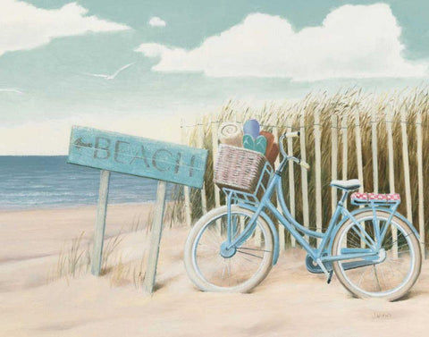 Beach Cruiser II Crop White Modern Wood Framed Art Print with Double Matting by Wiens, James