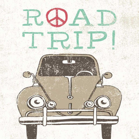 Road Trip Beetle Gold Ornate Wood Framed Art Print with Double Matting by Towne, Oliver