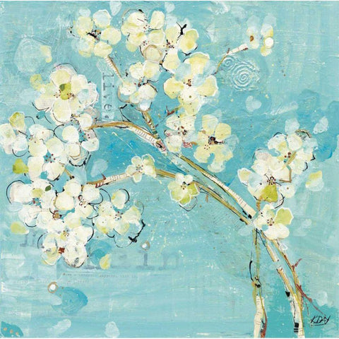 Live Turquoise Gold Ornate Wood Framed Art Print with Double Matting by Day, Kellie