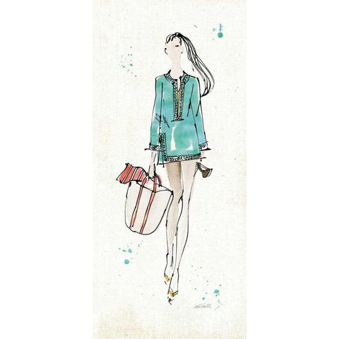 Beach Divas IV Color Black Modern Wood Framed Art Print by Tavoletti, Anne