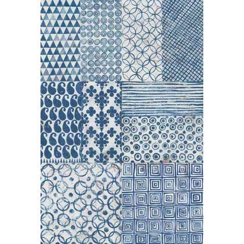 Maki Tile 6 Up White Modern Wood Framed Art Print by Lovell, Kathrine