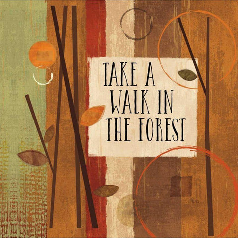 Modern Forest Quotes I Gold Ornate Wood Framed Art Print with Double Matting by Charron, Veronique
