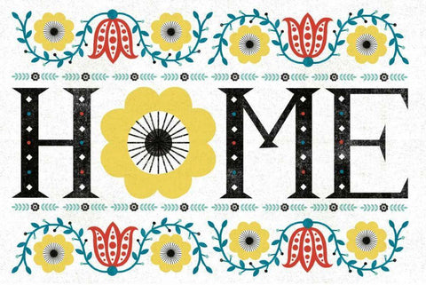 Folk Lodge Home V2 Teal White Modern Wood Framed Art Print with Double Matting by Mullan, Michael