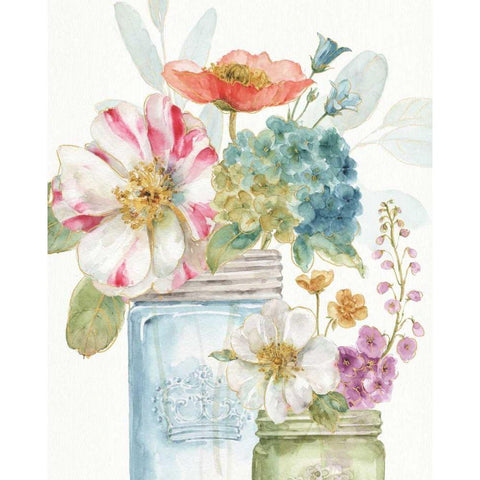 Rainbow Seeds Flowers IX White Modern Wood Framed Art Print by Audit, Lisa