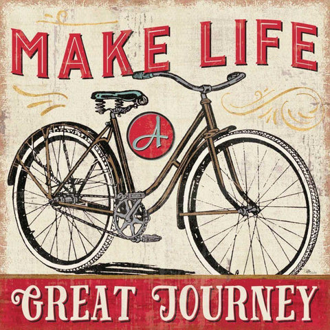 A Great Journey IV-1 Gold Ornate Wood Framed Art Print with Double Matting by Pela Studio