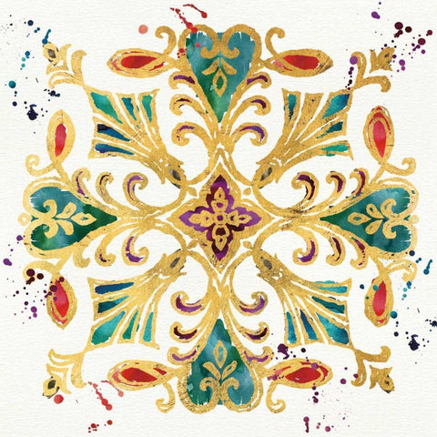 Little Jewels II Gold Ornate Wood Framed Art Print with Double Matting by Aiken, Jess