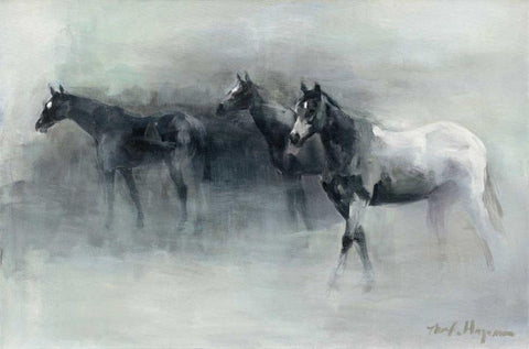 In the Mist White Modern Wood Framed Art Print with Double Matting by Hageman, Marilyn