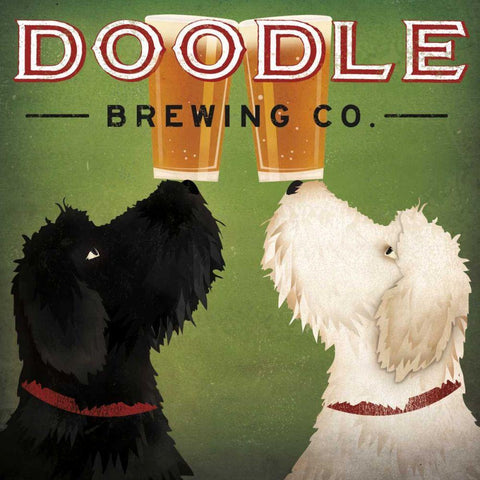 Doodle Beer Double III Black Ornate Wood Framed Art Print with Double Matting by Fowler, Ryan