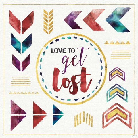 Lost in Words V Gold Ornate Wood Framed Art Print with Double Matting by Aiken, Jess