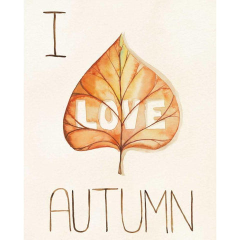 Autumn Love I Gold Ornate Wood Framed Art Print with Double Matting by DeNeige, Elyse
