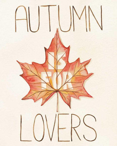 Autumn Love II v.2 Black Ornate Wood Framed Art Print with Double Matting by DeNeige, Elyse
