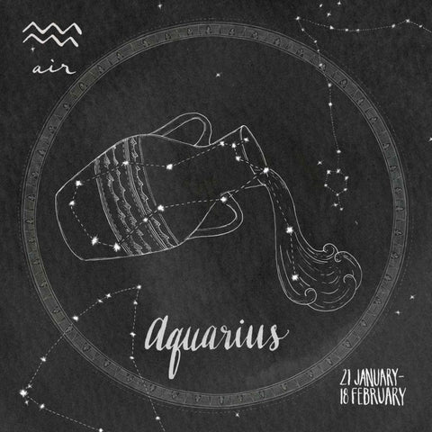 Night Sky Aquarius White Modern Wood Framed Art Print with Double Matting by Miller, Sara Zieve