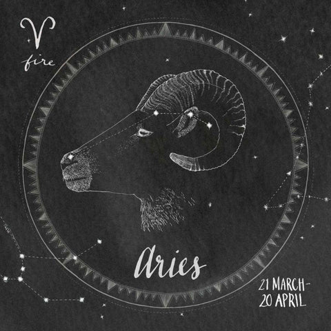 Night Sky Aries White Modern Wood Framed Art Print by Miller, Sara Zieve