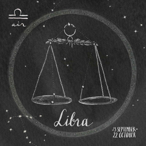 Night Sky Libra Black Modern Wood Framed Art Print by Miller, Sara Zieve