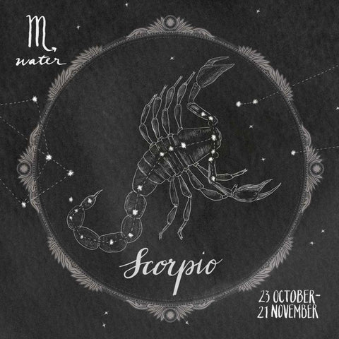 Night Sky Scorpio Black Ornate Wood Framed Art Print with Double Matting by Miller, Sara Zieve