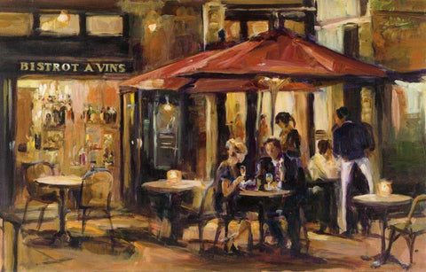 Bistrot a Vins Warm White Modern Wood Framed Art Print with Double Matting by Hageman, Marilyn