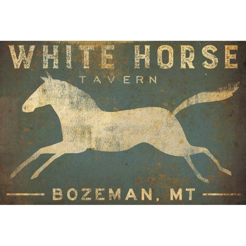 White Horse Running White Modern Wood Framed Art Print by Fowler, Ryan