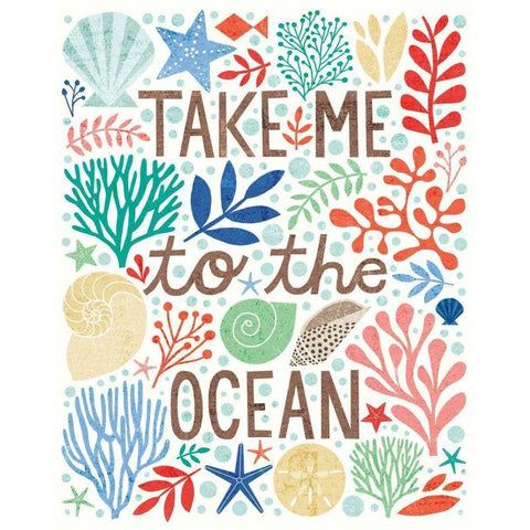 Under Sea Treasures IV White Modern Wood Framed Art Print by Mullan, Michael
