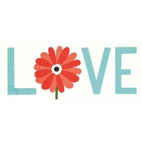 Seaside Bouquet Love Black Modern Wood Framed Art Print with Double Matting by Mullan, Michael