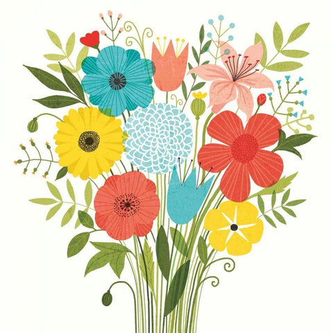Seaside Bouquet I Black Modern Wood Framed Art Print by Mullan, Michael