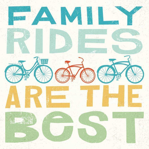Lets Cruise Family Rides I Black Modern Wood Framed Art Print with Double Matting by Mullan, Michael