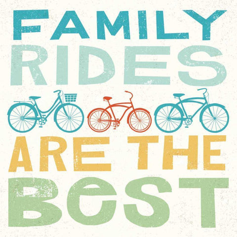 Lets Cruise Family Rides I White Modern Wood Framed Art Print with Double Matting by Mullan, Michael