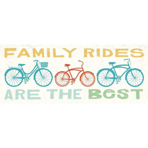 Lets Cruise Family Rides II White Modern Wood Framed Art Print by Mullan, Michael