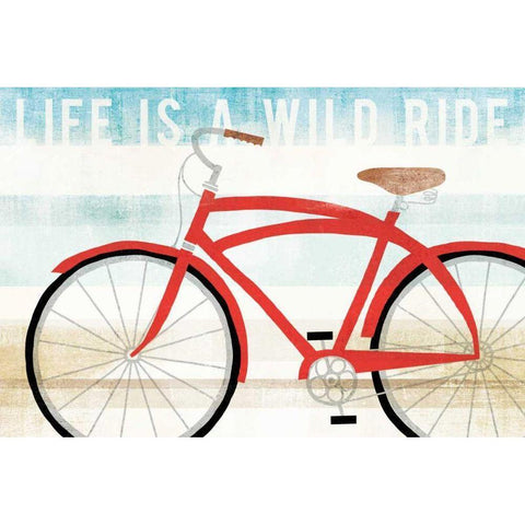 Beach Cruiser His I White Modern Wood Framed Art Print by Mullan, Michael