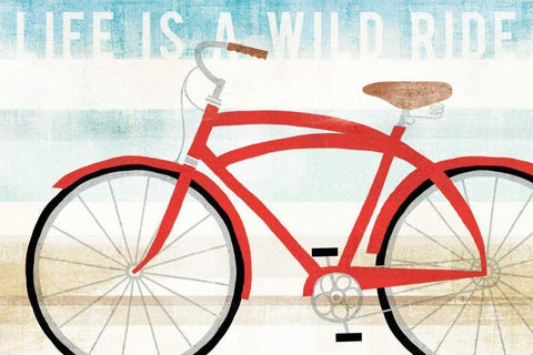 Beach Cruiser His I White Modern Wood Framed Art Print with Double Matting by Mullan, Michael
