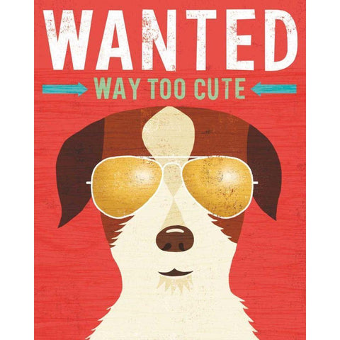 Beach Bums Terrier I Wanted Black Modern Wood Framed Art Print by Mullan, Michael