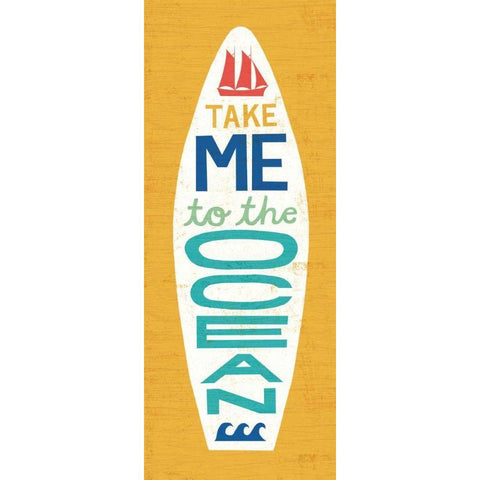 Beach Bums Surf Board IV Gold Ornate Wood Framed Art Print with Double Matting by Mullan, Michael