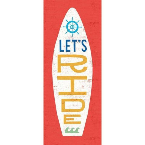 Beach Bums Surf Board III Black Modern Wood Framed Art Print with Double Matting by Mullan, Michael
