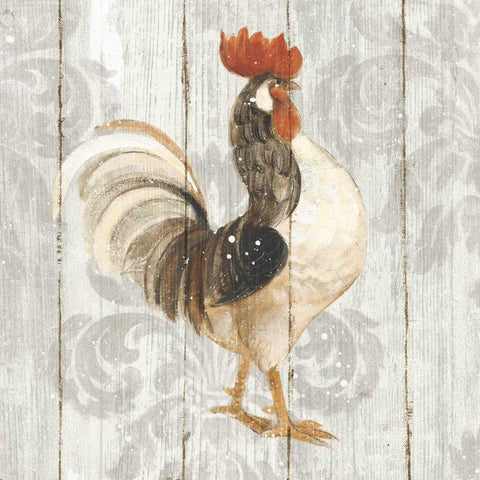 Farm Friend I on Barn Board Gold Ornate Wood Framed Art Print with Double Matting by Hristova, Albena