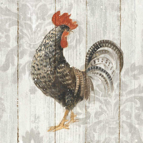 Farm Friend II on Barn Board White Modern Wood Framed Art Print by Hristova, Albena