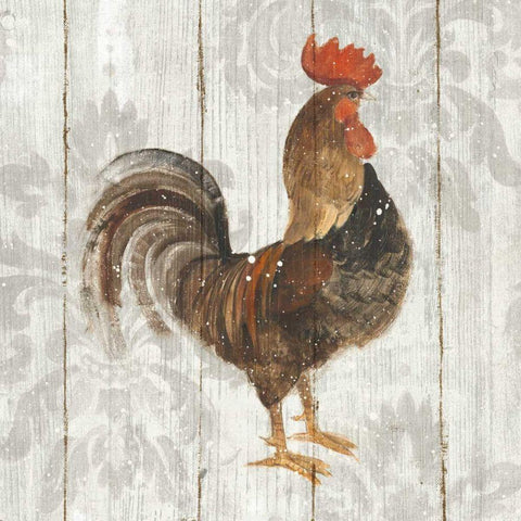 Farm Friend III on Barn Board Gold Ornate Wood Framed Art Print with Double Matting by Hristova, Albena