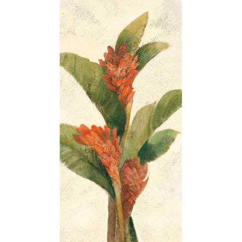 Ginger Blossom on White Gold Ornate Wood Framed Art Print with Double Matting by Hristova, Albena
