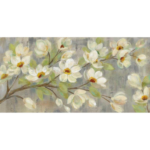 April Branch White Modern Wood Framed Art Print by Vassileva, Silvia