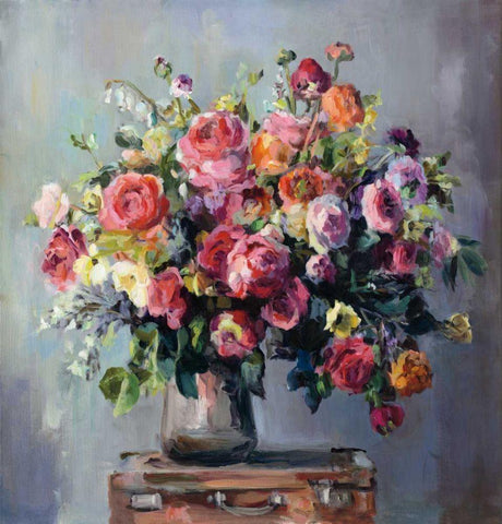 Abundant Bouquet Black Ornate Wood Framed Art Print with Double Matting by Hageman, Marilyn